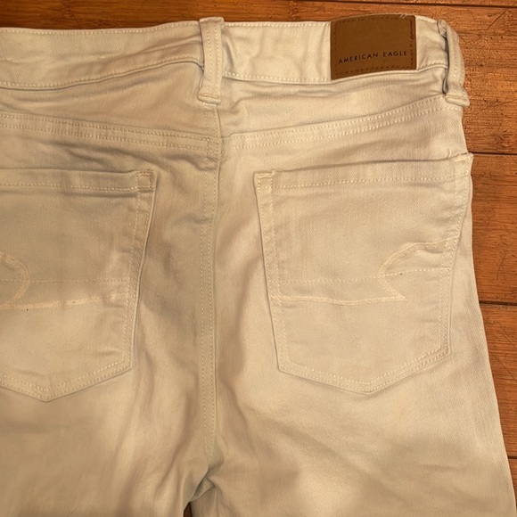 American eagle Outfitters stretch white jeans sz 0 short petite distressed - Picture 15 of 16